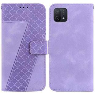 For OPPO A16K 7-shaped Embossed Leather Phone Case(Purple)