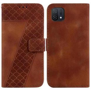 For OPPO A16K 7-shaped Embossed Leather Phone Case(Brown)