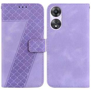 For OPPO A58 5G/A78 5G 7-shaped Embossed Leather Phone Case(Purple)