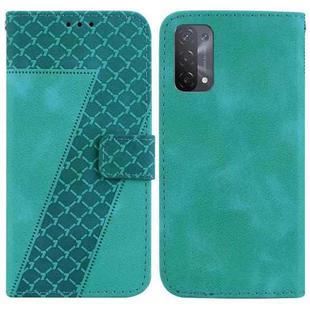 For OPPO A74 5G/A93 5G/A54 5G Seven-shaped Embossed Leather Phone Case(Green)