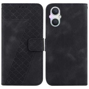 For OPPO A96 5G/Reno7 Z 5G 7-shaped Embossed Leather Phone Case(Black)