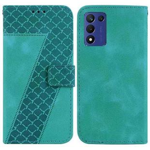 For OPPO K9s 5G 7-shaped Embossed Leather Phone Case(Green)