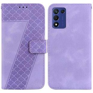 For OPPO K9s 5G 7-shaped Embossed Leather Phone Case(Purple)