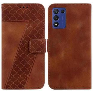 For OPPO K9s 5G 7-shaped Embossed Leather Phone Case(Brown)