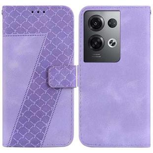 For OPPO Reno8 Pro 5G 7-shaped Embossed Leather Phone Case(Purple)