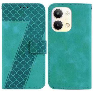 For OPPO Reno9 Pro 7-shaped Embossed Leather Phone Case(Green)