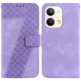 For OPPO Reno9 Pro 7-shaped Embossed Leather Phone Case(Purple)