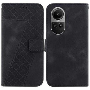 For OPPO Reno10 5G Global/Reno10 Pro Global 7-shaped Embossed Leather Phone Case(Black)