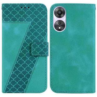 For OPPO A78 4G 7-shaped Embossed Leather Phone Case(Green)