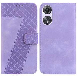 For OPPO A78 4G 7-shaped Embossed Leather Phone Case(Purple)