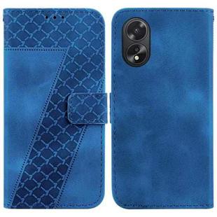 For OPPO A38 4G / A18 Seven-shaped Embossed Leather Phone Case(Blue)