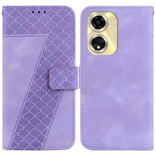 For OPPO A59 5G / A2M 7-shaped Embossed Leather Phone Case(Purple)