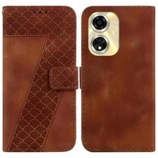 For OPPO A59 5G / A2M 7-shaped Embossed Leather Phone Case(Brown)