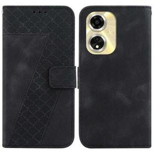 For OPPO A59 5G / A2M 7-shaped Embossed Leather Phone Case(Black)