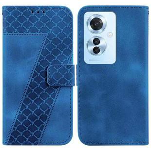 For OPPO F25 Pro 5G Global 7-shaped Embossed Leather Phone Case(Blue)