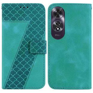 For OPPO A60 4G Seven-shaped Embossed Leather Phone Case(Green)