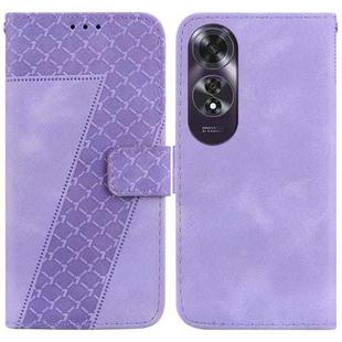 For OPPO A60 4G 7-shaped Embossed Leather Phone Case(Purple)