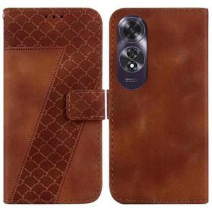 For OPPO A60 4G Seven-shaped Embossed Leather Phone Case(Brown)