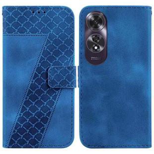 For OPPO A60 4G 7-shaped Embossed Leather Phone Case(Blue)