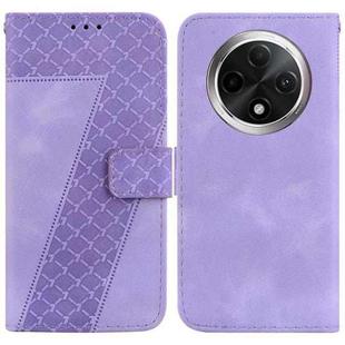 For OPPO A3 Pro 5G 7-shaped Embossed Leather Phone Case(Purple)