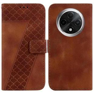 For OPPO A3 Pro 5G 7-shaped Embossed Leather Phone Case(Brown)