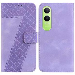 For OPPO K12x Seven-shaped Embossed Leather Phone Case(Purple)