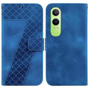 For OPPO K12x 7-shaped Embossed Leather Phone Case(Blue)