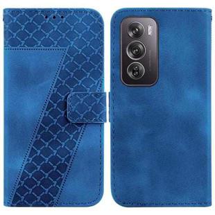 For OPPO Reno12 Pro 5G Global 7-shaped Embossed Leather Phone Case(Blue)