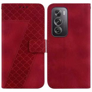 For OPPO Reno12 Pro 5G Global 7-shaped Embossed Leather Phone Case(Red)