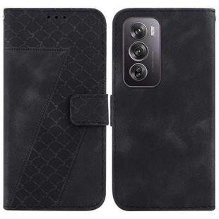 For OPPO Reno12 Pro 5G Global 7-shaped Embossed Leather Phone Case(Black)