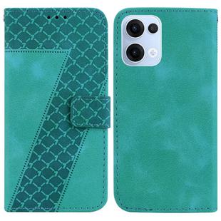 For OPPO Reno13 Global Seven-shaped Embossed Leather Phone Case(Green)