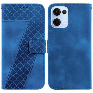 For OPPO Reno13 Global Seven-shaped Embossed Leather Phone Case(Blue)