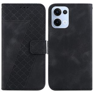 For OPPO Reno13 Global Seven-shaped Embossed Leather Phone Case(Black)