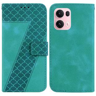 For OPPO Reno13 Pro Global Seven-shaped Embossed Leather Phone Case(Green)