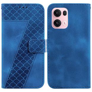For OPPO Reno13 Pro Global Seven-shaped Embossed Leather Phone Case(Blue)