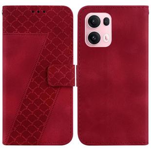 For OPPO Reno13 Pro Global Seven-shaped Embossed Leather Phone Case(Red)