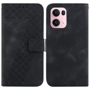 For OPPO Reno13 Pro Global Seven-shaped Embossed Leather Phone Case(Black)