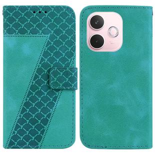 For OPPO A5 Pro 5G Seven-shaped Embossed Leather Phone Case(Green)