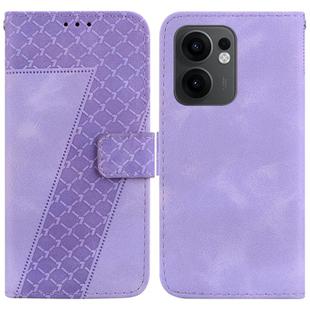 For OPPO Reno13 F 4G / 5G Seven-shaped Embossed Leather Phone Case(Purple)