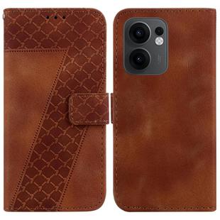 For OPPO Reno13 F 4G / 5G Seven-shaped Embossed Leather Phone Case(Brown)