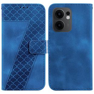 For OPPO Reno13 F 4G / 5G Seven-shaped Embossed Leather Phone Case(Blue)