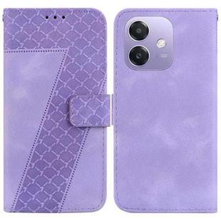For OPPO A5x 5G / A3 4G / 5G / A3x 4G / 5G Seven-shaped Embossed Leather Phone Case(Purple)