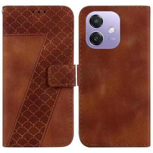 For OPPO A5x 5G / A3 4G / 5G / A3x 4G / 5G Seven-shaped Embossed Leather Phone Case(Brown)