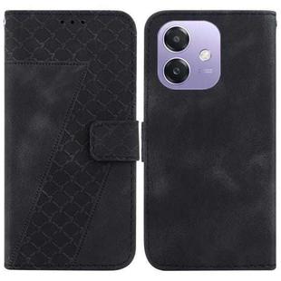 For OPPO A5x 5G / A3 4G / 5G / A3x 4G / 5G Seven-shaped Embossed Leather Phone Case(Black)