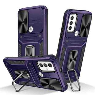 For Motorola Moto G Play 2023 Camshield Robot TPU Hybrid PC Phone Case(Purple)
