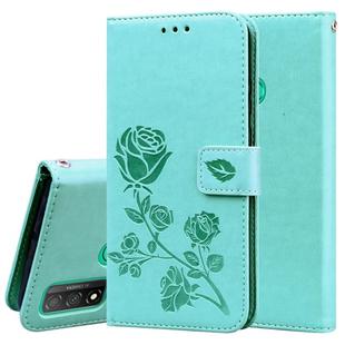 For Huawei P Smart 2020 Rose Embossed Horizontal Flip PU Leather Case with Holder & Card Slots & Wallet(Green)