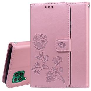 For Huawei Y7P / Honor 9C Rose Embossed Horizontal Flip PU Leather Case with Holder & Card Slots & Wallet(Rose Gold)