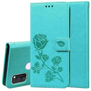 For Samsung Galaxy M30s / M21 Rose Embossed Horizontal Flip PU Leather Case with Holder & Card Slots & Wallet(Green)
