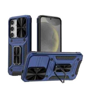 For Samsung Galaxy S24 5G Camshield Robot TPU Hybrid PC Phone Case(Blue)