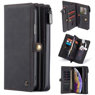 For iPhone XS / X CaseMe 018 Detachable Multi-functional Horizontal Flip Leather Case, with Card Slot & Holder & Zipper Wallet & Photo Frame(Black)